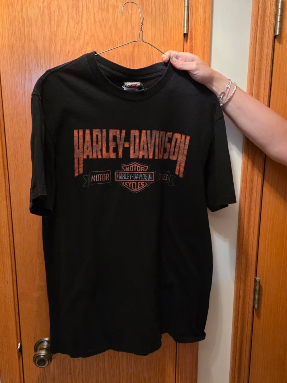 Harley-Davidson Black Tee with Rust-Orange Logo